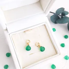 ◆ラスト1ペア◆　天然石　グリーンオニキス　チャームのみ（フープイヤリング 、14kgfピアス金具追加可）