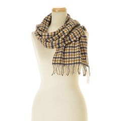 【Aquascutum】スコットンラド製 カシミヤウール グラブチェックマフラー