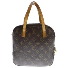 LOUIS VUITTON (ルイヴィトン) モノグラム スポンティーニ 2WAYショルダーバッグ ハンドバッグ ゴールド金具 ブラウン レザー×PVC M47500