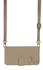 iPhone14ProMax ケース 手帳型 アイフォン14 プロマックス スマホケース スマホショルダー レザー ストラップ イニシャル 英文字 花 ナチュラル おしゃれ 人気 調節可能 130cm  カラー02