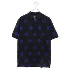 A BATHING APE (アベイシングエイプ) 総柄 半袖ポロシャツ 1920‐112‐022 ネイビーのサムネイル
