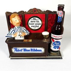 60s Pabst Blue Ribbon Cast-Iron Bartender Lighted Display　パブストブルーリボン　メタル製　照明　ヴィンテージ　アンティーク　アメトイ