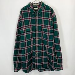 【古着】Eddie Bauer グリーン タータンチェック ヘビーフランネルシャツ