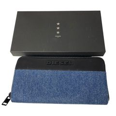 【中古品】DIESEL ディーゼル 財布 長財布 ラウンドジップ ネイビーブルー デニム メンズ 箱有 M93920RK