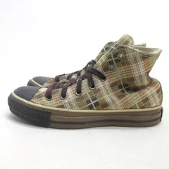 H■【24cm】コンバース/CONVERSE ALL STAR チェック柄 ハイカットスニーカー/ベージュ/LADIES■111【中古】