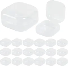 fogman プラスチックケース クリアケース 小物収納 パーツ 3.5 x 3.5cm 20個セット(ホワイト)