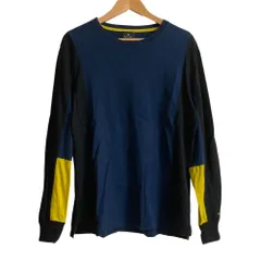 美品 PS Paul Smith PS ポールスミス ロングスリーブカットソー 長袖Tシャツ Lサイズ ネイビー イエロー レディース 古着 中古 USED