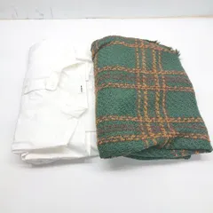 ◇ ⊆ MURUA ムルーア チェック柄 スタンドカラーシャツ ニットベスト サイズ1 ホワイト グリーン系 レディース E  【1502180072987】