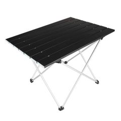 折り畳みテーブルアウトドア/BBQ/キャンプ用品登山/お釣り/お花見/ソロキャンプ/露営/ハイキング/運動会 収納ケース付き軽量 ハイキング コンパクト (L アルミ製 ロールテーブル 折りたたみテーブル ブラック) Light Arc