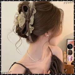 リボンヘアクリップ大きめ バンスクリップ おしゃれ髪飾り 韓国風 まとめ髪 夜会巻き髪飾り きれいめヘアアクセサリー メッシュフリル 大人可愛いヘアアレンジグッズ 上品髪留め 高級感 フェミニンクリップ 結婚式発表会女子会