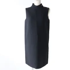 未使用品☆正規品 クリスチャンディオール 2021年 111R17A1166 CDボタン付 ウール×シルク ハイネック ノースリーブ ワンピース 黒 40のサムネイル