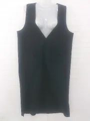 ◇ chocol raffine robe シンプル Vネック 起毛 膝下丈 ジャンバースカート ワンピース サイズF ブラック レディース P  【1305240007543】のサムネイル