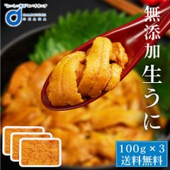生うに 100g 3パックセット チリ産 無添加 みょうばん不使用 お刺身用 ウニ うに 雲丹 冷凍 送料無料 お取り寄せグルメ   夏ギフト お中元 【冷凍】