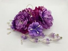 髪飾り セット品 パープル 花  co421-a0008