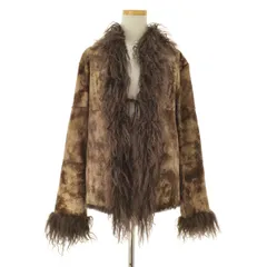 【古着】ラビットファーレザージャケット