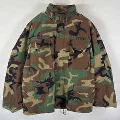 古着 90's/90年代 ミリタリー  ミリタリージャケット 米軍実物 迷彩 M65 フィールドジャケット ウッドランドカモフラ MEDIUM−SHORT  グリーン メンズ