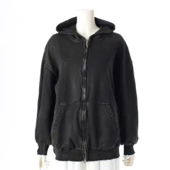 バレンシアガ 23SS  コットン ヴィンテージ加工 スモールフィット ジップアップ パーカー トップス 744454 ブラック S【中古】のサムネイル