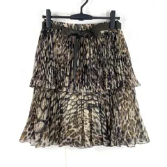 デュアルビュー DUAL VIEW スカート ヒョウ柄 リボンベルト付き 茶系 40サイズ 900586