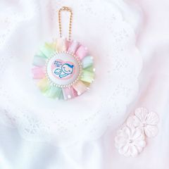 ハンドメイド　両面マタニティマーク　チュールロゼット　レインボー　完成品