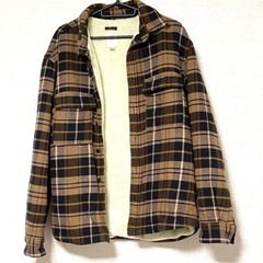 ジャケット　トップス　茶色　ボア　チェック　ブラック　黒　ブラウン　アウター　ｈ＆ｍ