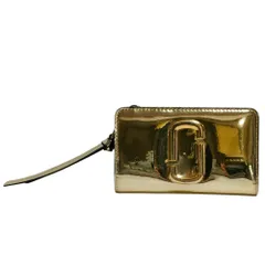 良品 THE MARC JACOBS ザ マークジェイコブス スナップショット TPUコーティング 2つ折り財布 コンパクトウォレット M0015836 ゴールド レディース 古着 中古 USED