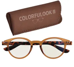 メイガン 老眼鏡 遠近両用 累進 ブルーライトカット 軽量 おしゃれ ボストン ブラウン*デミ 遠近仕様 度数+1.50 colorfulook カラフルック  5572-15