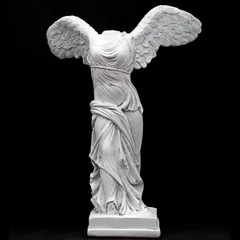 置物 サモトラケのニケモチーフ ギリ 石像 装飾 オブジェ インテリア おしゃれ ホワイト シャ風 大理石調 アンティーク加工 (大) かわいいストーン・ニケ おしゃれなインテリア雑貨屋MALTO