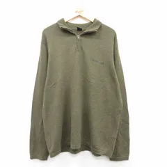 XL/古着 ノーティカ 長袖 ハーフジップ セーター メンズ ワンポイントロゴ コットン 緑系 グリーン 25jan10 中古 ニット トップス