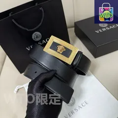 【今日WTO】Versace MEDUSA ヘッドレザーメンズベルト-OB36