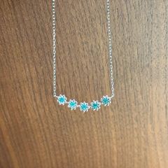Pt900/Pt850天然パライバトルマリン0.12ctネックレス