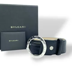 BVLGARI ブルガリ ベルト メンズ 本革 レザー ブラック 黒 サークル ロゴバックル リング シルバー金具 ビーゼロワン 高級 ブランド 紳士 箱付き ギャランティカード M4