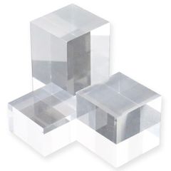 【在庫処分】ブロック アクリル アクリルスタンド 台座 アクリルベース アクリル台 アクリルブロック アクリル 台座 アクリルスタンド mono 透明 撮影 物撮り 展示 Happy 3サイズ セット (角柱型)
