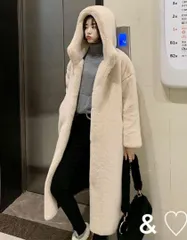 新品 未使用 秋冬コーデ  ロングコート　レディース　フード付き　ファーコート　新品