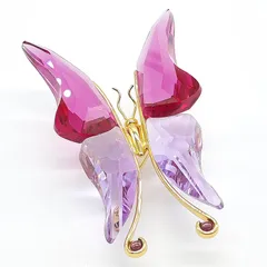 SWAROVSKI スワロフスキー ブローチ Insects & Butterflies Astara Fuchsia 250490 2004年廃番 SILVER925 ゴールドコーティング