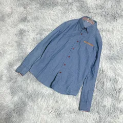 【良品】  長袖シャツ  (1)  アメカジ  カジュアル  メンズ  青系  ブルー【送料無料】