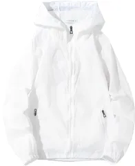 [アスペルシオ] フード付 ナイロンジャケット 超薄手 ストリート系 ジップアップ おしゃれパーカー メンズ 長袖 フルジップ アウター チャック付き ポケット アウトドア トレーニング 軽量 薄い 持ち運び 上着 フーディー  [フロスティホワイト] [M]