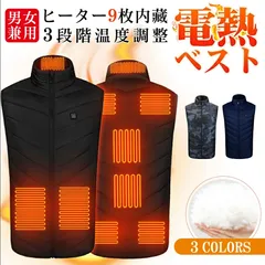 ネイビー 電熱ベスト ヒーターベスト ベスト ヒートジャケット 防寒ウエア 防寒チョッキジャケット 9枚ヒーター内蔵 USB充電 防寒ベス 電熱ウェア 男女兼用大きいサイズ 速暖 防寒 洗える 電熱コート 通勤通学 屋外作業 登山 釣り 防寒対策