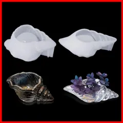 (コンク形) 手芸用品 立体型 小物入れ 収納用 エポキシ樹脂UVレジン 手作り メイクアップ パフホルダー 化粧スポンジホルダー ２セット コンク形 シリコンモールド スポンジスタンド DIYBravo