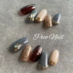 ニュアンス×グレー＊ネイルチップ