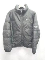 ◇ ⊇ FILA フィラ ロゴ 長袖 中綿 ジャケット サイズL ブラック系 メンズ E  【1507230004253】