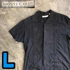 T5994 MONTE CARLO キューバシャツ　リネン　レーヨン　古着