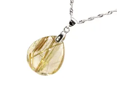 「1点もの 画像現品販売」 ゴールドルチルクォーツ ペンダントトップ パワーストーン ペンダント 天然石 シルバー925 金運