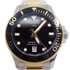 TISSOT ティソ シースター 1000 36MMケース クォーツ ボーイズ 腕時計 コンビ 黒文字盤 T120.210.21.21.051.00【いおき質店】管理2
