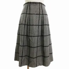 ユナイテッドアローズ UNITED ARROWS タグ付き チェック タック スカート ひざ下 15246750427 ダークグレー 38 M相当