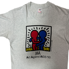 90s Keith Haring Act Against AIDS AAA 93 Tシャツ Mサイズ キースヘリング アクトアゲインストエイズ アート プリント 美術 Art ヴィンテージ Vintage ビンテージ