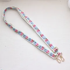 スマホショルダー　ショルダーストラップ　インド刺繍リボン　インド刺繍