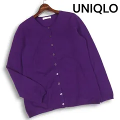 UNIQLO ユニクロ 秋冬 高級 カシミヤ100%★ クルーネック ニット カーディガン Sz.XL レディース 大きいサイズ