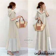 ワンピース ロング 夏 切替 裾サイドプリーツ フード付き 半袖 着痩せ フォーマル レディース 夏服 vネック aライン 夏ワンピース 40代 50代 30代 ol アジアン