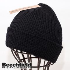 ニットキャップ 帽子 Beechfield ビーチフィールド Organic cotton waffle beanie ブラック BC52N-O-BK ワッチキャップ イギリス