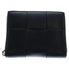 BOTTEGA VENETA (ボッテガヴェネタ) カセット ジップアラウンドウォレット 折り財布 黒 レザー